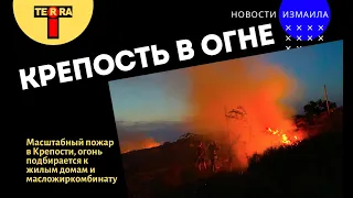 Крепость Измаила в огне: пламя подбирается к масожиркомбинату и жилому поселку