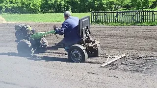 Мотоблок діло робить - боронуємо!