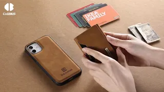 Casebus - Magnetic 2in1 Wallet Phone Case - Tri Fold 8 Card Slots Cash Pocket Leather Detachable
