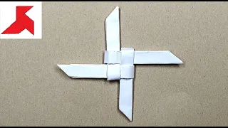 DIY - How to make a flying SHURIKEN (NINJA STAR) from A4 paper