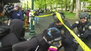 Protesters flee library as police make arrests at Portland State University