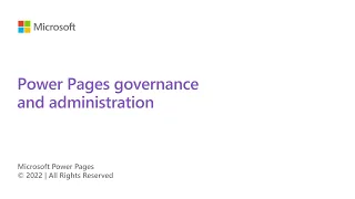Power Pages governance and administration