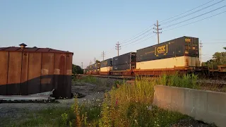 Csx intermodal train during sunset