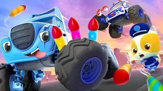 Police Car & Kitten Policeman | Monster Truck , Fire Truck | Cars for Kids | Kids Songs | BabyBus