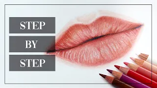 HOW TO DRAW REALISTIC LIPS WITH COLORED PENCILS: Easy Step By Step Tutorial
