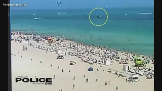 Video: Helicopter crashes near people on Miami Beach