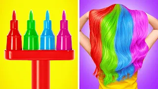 COLORFUL BEAUTY HACKS || Creative And Bright Girly Hacks For Any Occasion by 123 GO! SERIES