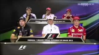 Vettel joking in Brazilian Thurdsay Drivers Press Conference - 2012