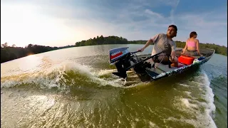Testing out 1989 YAMAHA 6HP OUTBOARD on 12FT JON BOAT! Top speed test!