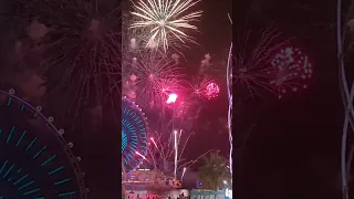 Nightly fireworks in Dubai at JBR The Beach.