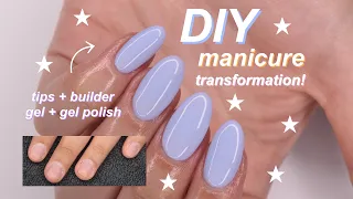 DIY manicure transformation! | tips + builder gel + gel polish
