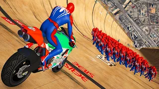 GTA 5 Spiderman Motorcycle Fail/Ragdoll (Euphoria Physics, Crashes, Funny Moments)