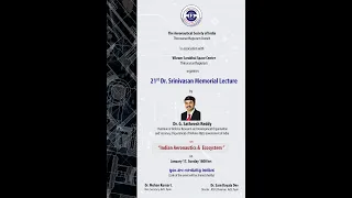 21st Dr. Srinivasan Memorial Lecture- 2021