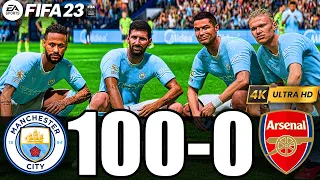 FIFA 23 - MESSI, RONALDO, MBAPPE, NEYMAR, ALL STARS PLAYS TOGETHER | Man City 92-0 Arsenal