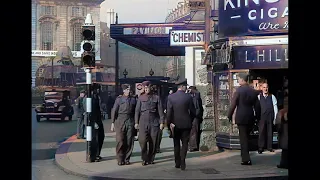 (HD)Extremely rare, spectacular film about London during WW II in color A I  enhanced  colorized