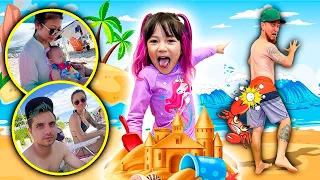 UM DIA INTEIRO NA PRAIA COM OS MALOUCOS !!!| YU e FAMÍLIA