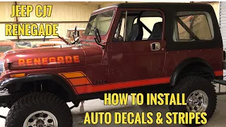 Jeep CJ7 Renegade decal installation.