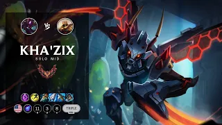 Kha'Zix Mid vs Azir - NA Grandmaster Patch 12.6