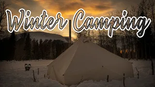 Hot Tenting With Our Dog In Deep Snow | Winter Camping