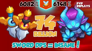 SWORD DPS is INSANE (@ibebiscuit ) vs Demon Hunter | 75 Billion | PVP Rush Royale