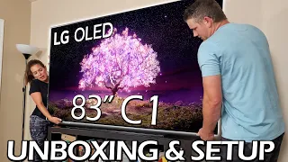 83" LG C1 Series OLED 4K UHD webOS TV - Unboxing & Setup