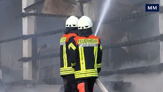 Brand in einem landwirtschaftlichen Betrieb in Sinsheim - Millionenschaden