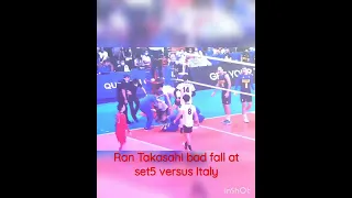 Ran Takahashi's badfall at set no.5 vs Italy#shorts