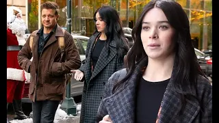 Hawkeye: Jeremy Renner and Hailee Steinfeld film in New York City