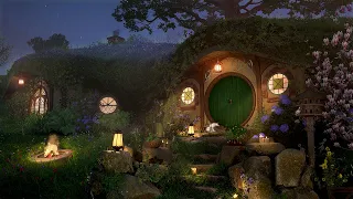 Hobbit Bag End Spring 🌙🧙🏼‍♂️ Calm Night in the Shire Ambience for Sleep & Relaxation | Immersive 4K