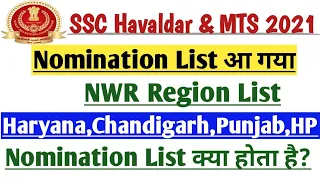 SSC MTS 2021 Nomination List for NWR Region | Check Your Nomination