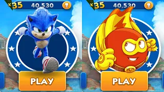 Sonic Dash vs Red Ball Super Run - Movie Sonic vs All Bosses Zazz Eggman All 65 Characters Unlocked