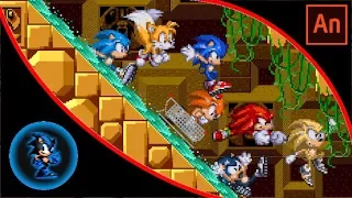 Team Sonic in Labyrinth Zone