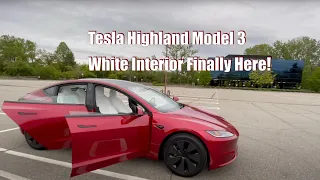 New Model 3 Ultra Red With White Interior - Quick Walkthrough