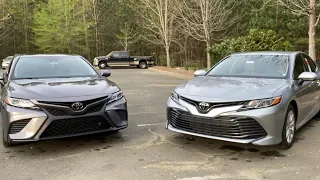 Compare 2020 Camry LE vs SE — pick your winner!