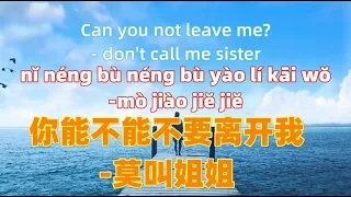 你能不能不要离开我-莫叫姐姐 Can you not leave me? - don't call me sister .Chinese songs lyrics with Pinyin.