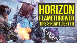 Horizon Zero Dawn Best Weapons FLAMETHROWER & HOW TO USE IT (Horizon Zero Dawn Frozen Wilds Weapons)