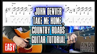 John Denver - Take Me Home, Country Roads Guitar Tutorial Lesson