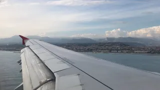 Ницца с высоты, Франция. Посадка в аэропорту Nice Cote d'Azur Airport (NCE).