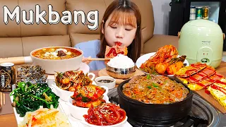 Sub)Real Mukbang- Awesome Korean Homemade Meal Mukbang 🍱(12 Side Dishes) Lemon beer🍋 ASMR KOREANFOOD