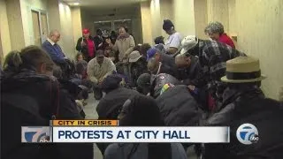 New protests at Detroit city hall