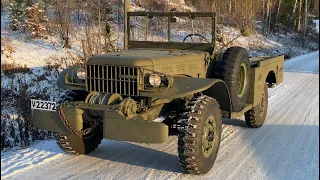 Winter Start Up. Dodge WC-56 Command Car And Dodge WC-52