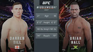 Darren Till Vs. Uriah Hall : UFC 4 Gameplay (Legendary Difficulty) (AI Vs AI) (PS5)