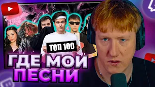 DK СМОТРИТ "ТОП 100 ТРЕКОВ СТРИМЕРОВ ПО ПРОСМОТРАМ НА YOUTUBE Стримеры Twitch и YouTube Апрель 2024"