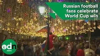 Russian football fans celebrate World Cup win