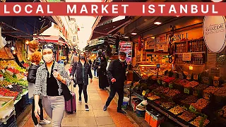 Istanbul city walking tour in 4k -Kadikoy Istanbul local market walking tour in Ramadan 2021- 4k UHD