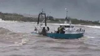 Fishing Boat Galatea ll, Coming in ,over the Greymouth Bar 24 06 2016  By BJHunter, Landscape Artist