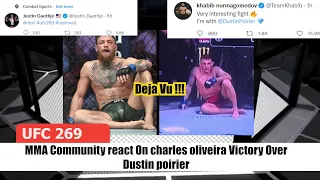 MMA community React On Charles Oliveira Win Over Dustin Poirier on UFC 269