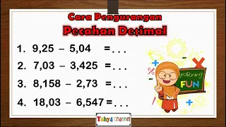 CARA MENGHITUNG PENGURANGAN PECAHAN DESIMAL