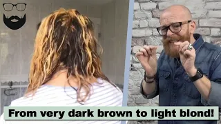 From dark brown to very light blond - Hair Buddha reaction video #hair #beauty