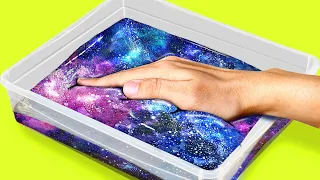 28 ART IDEAS YOU WILL TOTALLY LIKE || DIY GALAXY, RAINBOW AND HOLO PAINTING HACKS